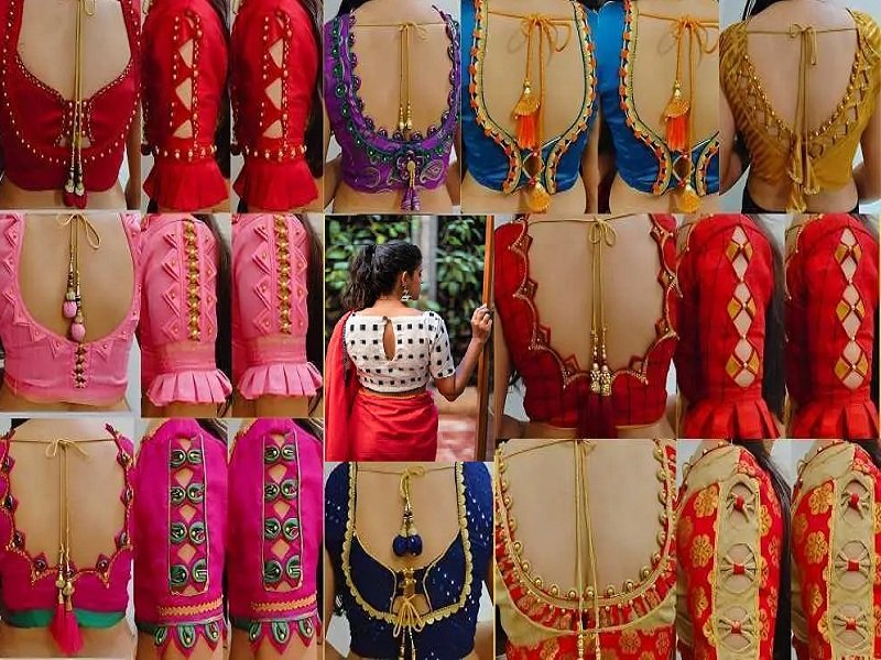 Pink Khaddi Georgette Banarasi Saree Blouse Designs Online India USA –  Sunasa