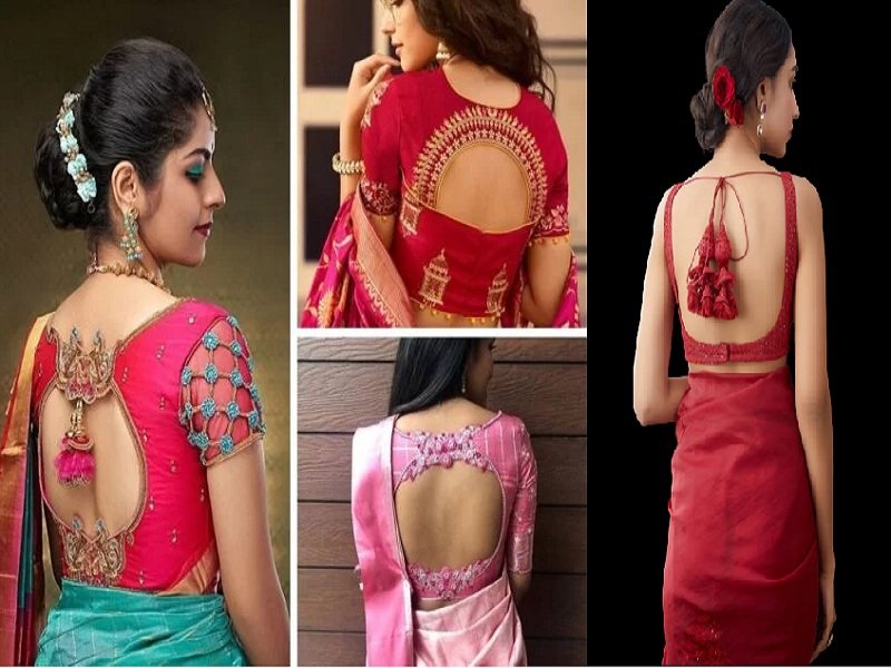Back Neck Silk Saree Blouse Designs1 