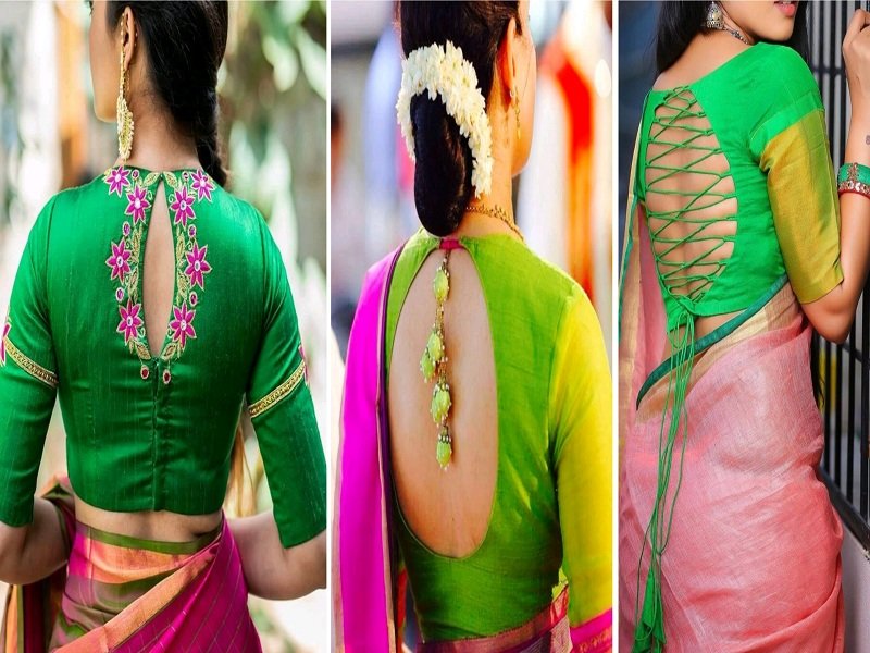 Back Neck Silk Saree Blouse Designs8