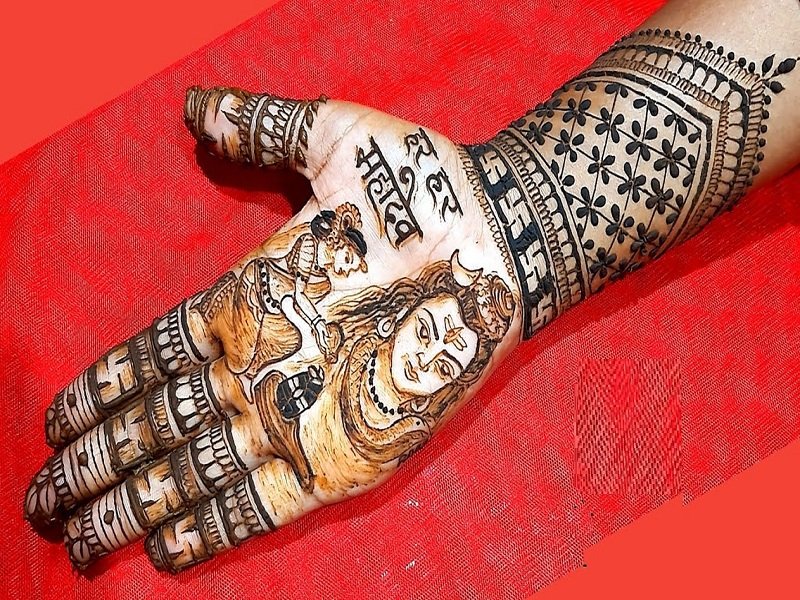 Shiva Parvati Mehndi Design 2021 - teej special mehndi design - simple mehndi  design for hand - YouTube